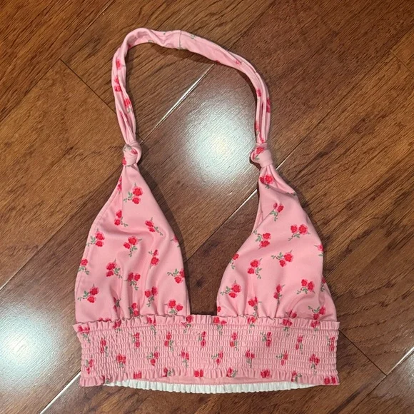 Loveshackfancy Katya Bikini Top S Cherry Pink - Picture 1 of 5